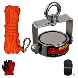 400lbs 600lbs Rotatable Two Side Three Sides Fishing Magnet Kit Strong Combined 1200lb Neodymium Rectangle Magnets Durable Rope