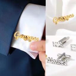 Customized Name Cufflinks for Women Personalized Gold color Stainless Steel Men's French Shirt Cufflinks Christmas Gifts For Men