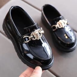 Children's Shoes Girls Autumn Princess Fashion Leather Shoes Kids Soft Sole British Style Black Student Performance Shoes
