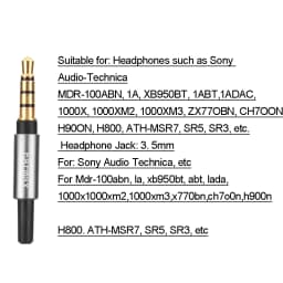For Sony/ATH/MDR Headphone Cable 4.4mm 2.5mm 3.5mm MDR-1A H900 XB950BT SR7 SR5 100%High Purity Single Crystal Copper Cable