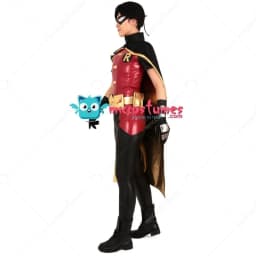 【Ready for Ship】Miccostumes Men's Robin Cosplay Costume Bodysuit with Cloak for Halloween Party