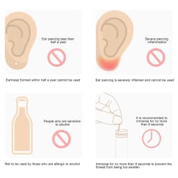 10cm 60pcs Ear Hole Cleaning Line Piercing Aftercare Sterilization Disposable Earrings Hole Cleaner Disinfection Ear Wires