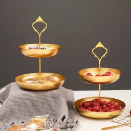 Creative Double-Layer Cake Tray Display Stand, European Style, Simple Fruit Plate, Wrought-iron Snack Rack, Fashion, Hot Sale