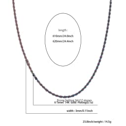 GUCY Steel Rainbow Plated Basic Necklace Chain Wholesale Stainless Steel Rope Hip Hop Necklaces Chains