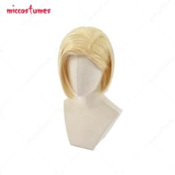 Miccostumes Women's Blonde Anime Cosplay Wig Short Synthetic Hair for Halloween Party