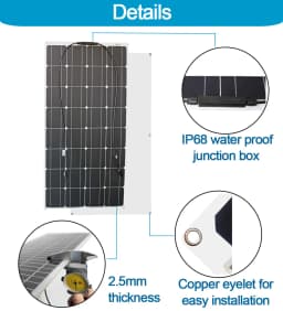 100W Panel Solar 200W 12V Mono Solar Cell Outdoor Flexible Solar Panel Kit for Light Home Lead Acid Battery
