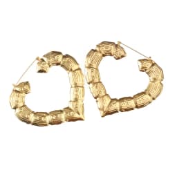 30-90mm Trendy Heart Bamboo Plain Hoop Earrings no name Women Female Gold Silver Color Color Classic Jewelry