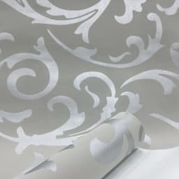 Victorian Damask Embossed Wallpaper Roll, Wall Coverings, Silver Floral, Luxury, Loquat Leaf, Home Decor
