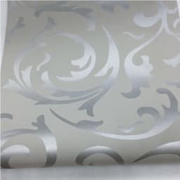 Victorian Damask Embossed Wallpaper Roll, Wall Coverings, Silver Floral, Luxury, Loquat Leaf, Home Decor