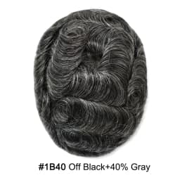 Invisible Full Poly Mens Toupee Thin Skin Hair System For Men 100% Human Hair Replacement All Clear PU Mens Wig