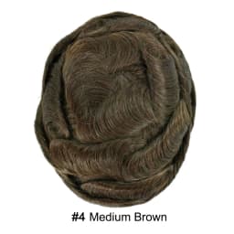 Invisible Full Poly Mens Toupee Thin Skin Hair System For Men 100% Human Hair Replacement All Clear PU Mens Wig