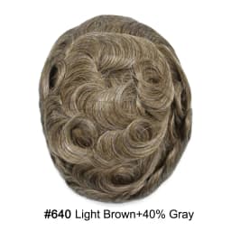 Invisible Full Poly Mens Toupee Thin Skin Hair System For Men 100% Human Hair Replacement All Clear PU Mens Wig