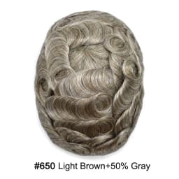 Invisible Full Poly Mens Toupee Thin Skin Hair System For Men 100% Human Hair Replacement All Clear PU Mens Wig