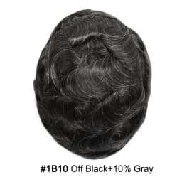 Invisible Full Poly Mens Toupee Thin Skin Hair System For Men 100% Human Hair Replacement All Clear PU Mens Wig