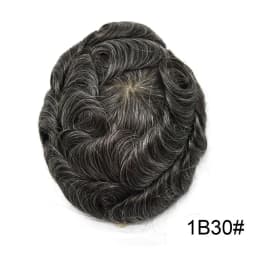 Invisible Full Poly Mens Toupee Thin Skin Hair System For Men 100% Human Hair Replacement All Clear PU Mens Wig