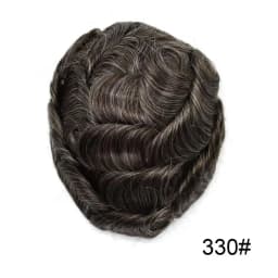 Invisible Full Poly Mens Toupee Thin Skin Hair System For Men 100% Human Hair Replacement All Clear PU Mens Wig