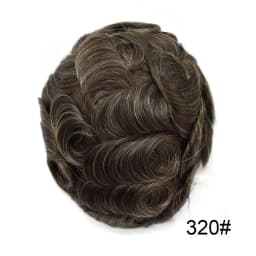 Invisible Full Poly Mens Toupee Thin Skin Hair System For Men 100% Human Hair Replacement All Clear PU Mens Wig