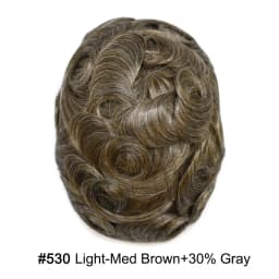 Invisible Full Poly Mens Toupee Thin Skin Hair System For Men 100% Human Hair Replacement All Clear PU Mens Wig