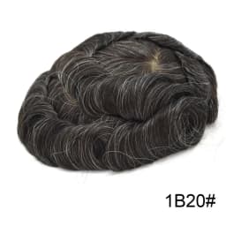 Invisible Full Poly Mens Toupee Thin Skin Hair System For Men 100% Human Hair Replacement All Clear PU Mens Wig