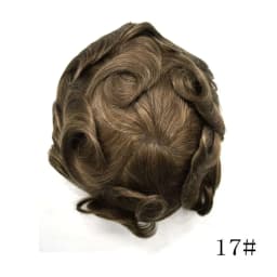 Invisible Full Poly Mens Toupee Thin Skin Hair System For Men 100% Human Hair Replacement All Clear PU Mens Wig