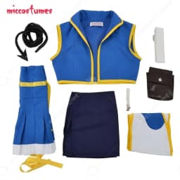 【Ready for Ship】Miccostumes Women's Fairy Lucy Cosplay Costume with Belt Waist Bag and Whip for Halloween