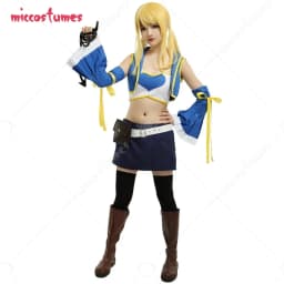 【Ready for Ship】Miccostumes Women's Fairy Lucy Cosplay Costume with Belt Waist Bag and Whip for Halloween