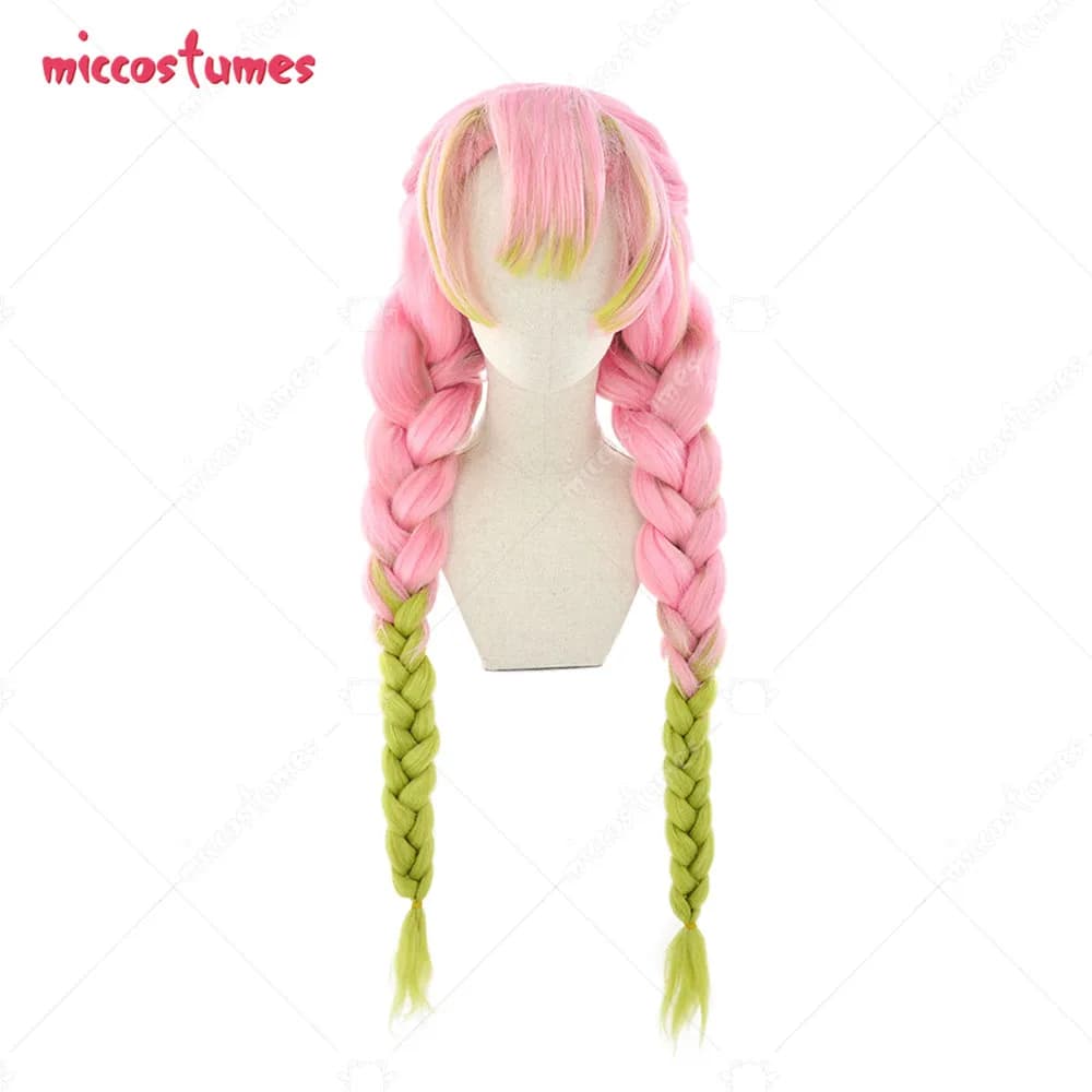 Women's Anime Green Pink Gradient Color Cosplay Wig