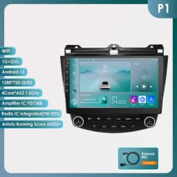 6115 Carplay Android 14 Car radio For Honda ACCORD 7 2003-2007 Autoradio Multimedia player GPS 360 Camera Screen by Snapdragon