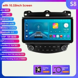 6115 Carplay Android 14 Car radio For Honda ACCORD 7 2003-2007 Autoradio Multimedia player GPS 360 Camera Screen by Snapdragon
