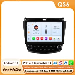 6115 Carplay Android 14 Car radio For Honda ACCORD 7 2003-2007 Autoradio Multimedia player GPS 360 Camera Screen by Snapdragon