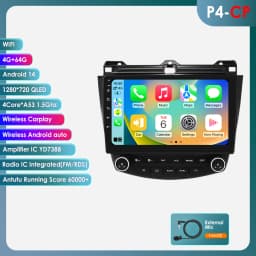 6115 Carplay Android 14 Car radio For Honda ACCORD 7 2003-2007 Autoradio Multimedia player GPS 360 Camera Screen by Snapdragon