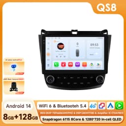 6115 Carplay Android 14 Car radio For Honda ACCORD 7 2003-2007 Autoradio Multimedia player GPS 360 Camera Screen by Snapdragon