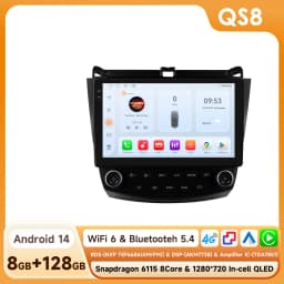 6115 Carplay Android 14 Car radio For Honda ACCORD 7 2003-2007 Autoradio Multimedia player GPS 360 Camera Screen by Snapdragon