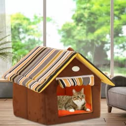 Pet Cat House Waterproof Comfortable Cotton Nest For Outdoor Outdoor House In Winter Thick Warm Can Be Taken Apart Washed Folded