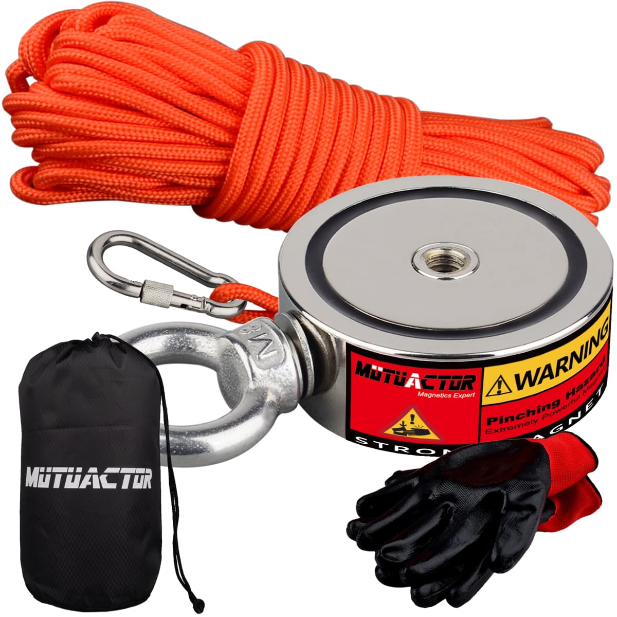 Two Side Strong Fishing Magnet Set 160KGX2 160KG Rotatable Salvage Magnetic Detecting Pot Metal Treasure Hunting
