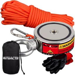 Two Side Strong Fishing Magnet Set 160KGX2 160KG Rotatable Salvage Magnetic Detecting Pot Metal Treasure Hunting