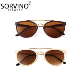 New Fashion Small Round Sunglasses Trendy Casual Double Nose Women Sun Glasses Men Classic vintage Thin Legs UV400 Sunglass