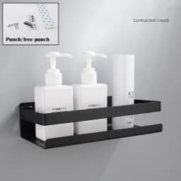 Stainless Steel Punch-free Bathroom Shelf Kitchen Wall Shelves Shower Basket Storage Rack Bathroom Accessories Storage Basket