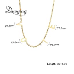 Duoying Letters VOTE Choker Necklaces 6 mm Pave Letter Custom Name Personalized Necklaces Minimalism Vote Necklaces for Women
