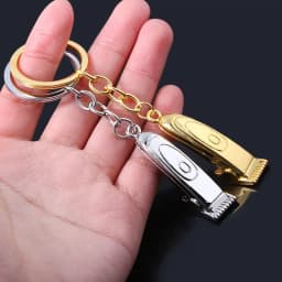 Barber Shop Shaver Razor Keychain Hairclippers Hair Dryer Combs Scissors Pendant Keyring for Barber Key Accessories