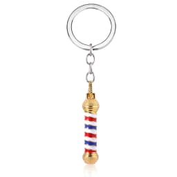 Barber Shop Shaver Razor Keychain Hairclippers Hair Dryer Combs Scissors Pendant Keyring for Barber Key Accessories
