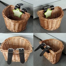 Wicker Bike Basket Cargo Bag Child Bicycle Front Handlebar Mount Basket Hand-woven Rattan Bicycle Storage Holder for BIke Part