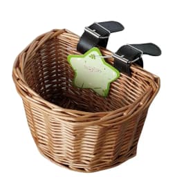 Wicker Bike Basket Cargo Bag Child Bicycle Front Handlebar Mount Basket Hand-woven Rattan Bicycle Storage Holder for BIke Part