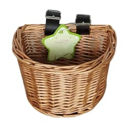 Wicker Bike Basket Cargo Bag Child Bicycle Front Handlebar Mount Basket Hand-woven Rattan Bicycle Storage Holder for BIke Part