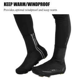 ROCKBROS Winter Cycling Shoe Cover MTB Warmer Overshoes Bike Bicycle Shoes Covers Reflective Windproof Waterproof Protector