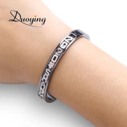 Duoying DIY Slider Charms Bangles Custom Name Bracelets Bangle Zircon Sliding Charm Bangles Personalized Name Letter Bangles