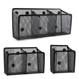 Multifunctional Magnetic Storage Basket Creative Magnetic Metal Mesh Pen Holder Home Office Debris Organizer 1/2/3 Grid Optional