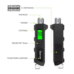 Digital Tire Pressure Gauge 230 PSI 4 Settings Heavy Duty Non-Slip With Larger Backlit LCD Flashlight For Car Bicycle Accessory