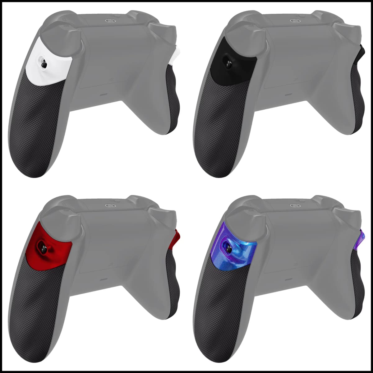 eXtremeRate FLEXOR Rubberized Side Rails Grips Trigger Stop Kit for Xbox Core Wireless Controller, Trigger Stopper Handle Grips