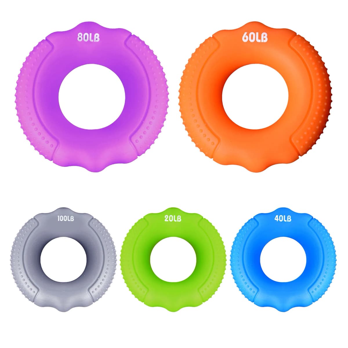 Hand Grip Silicone Adjustable Hand Gripper Arm Forearm Strengthener Trainers 20-100LB Home Gym Grip Ring Muscle Trainer